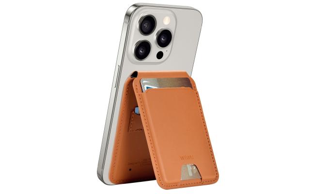 WIWU MW-005 Mag Wallet FM Apple-Certified Slim & Magnetic Functionality Connect to Find My Phone App Find Your Wallet - Brown